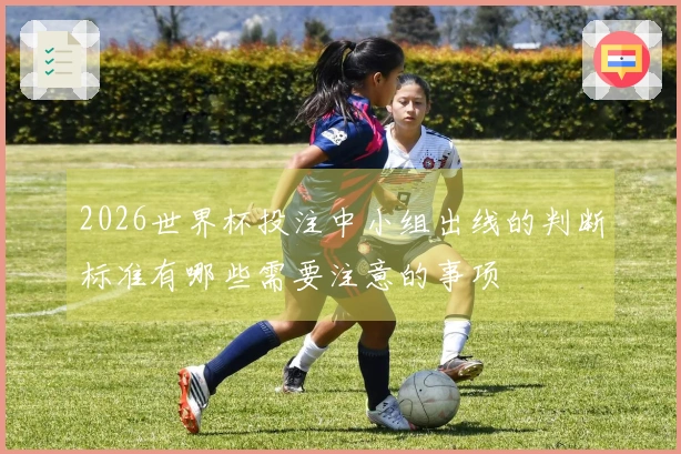 2026世界杯投注中小组出线的判断标准有哪些需要注意的事项